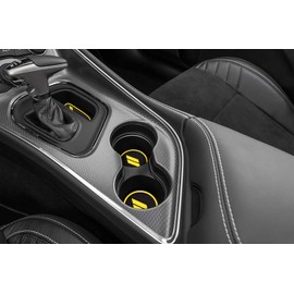 Auovo 11pcs Anti-dust Mats for Challenger Accessories 2015-2023 Custom Interior Cup Holder Inserts Door Pocket Center Console Liners for Challenger 2021 (Yellow)