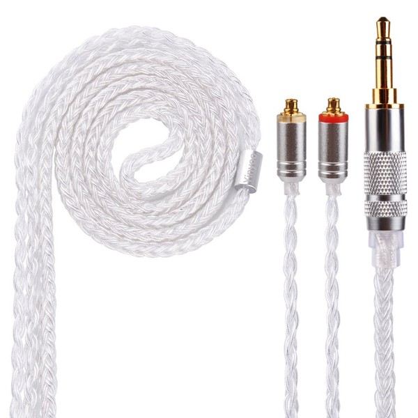 Yinyoo Earphone Re-Cable, mmcx 0.14 inch (3.5 mm), YYX4745, High Purity, Silver Plated, 16 Cores, Earphone Cable, Improved Sound Quality, Upgrade Cable, Compatible with Hi-Fi Audio, Headphone Replacement Cable, SE315, SE425, SE535, SE846, SE215, UE900, e