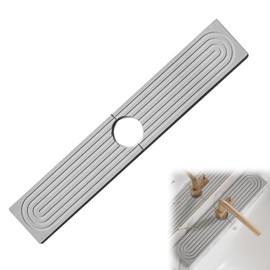 Diatomite Absorbent Mat,Long Diatomite Fast Drying Solid Sink Tray,Kitchen Sink Faucet Mat,Tap Splash Guard for Bathroom Kitchen,Faucet Splash Guard,Quick Dry Stone Mat for Kitchen Sink