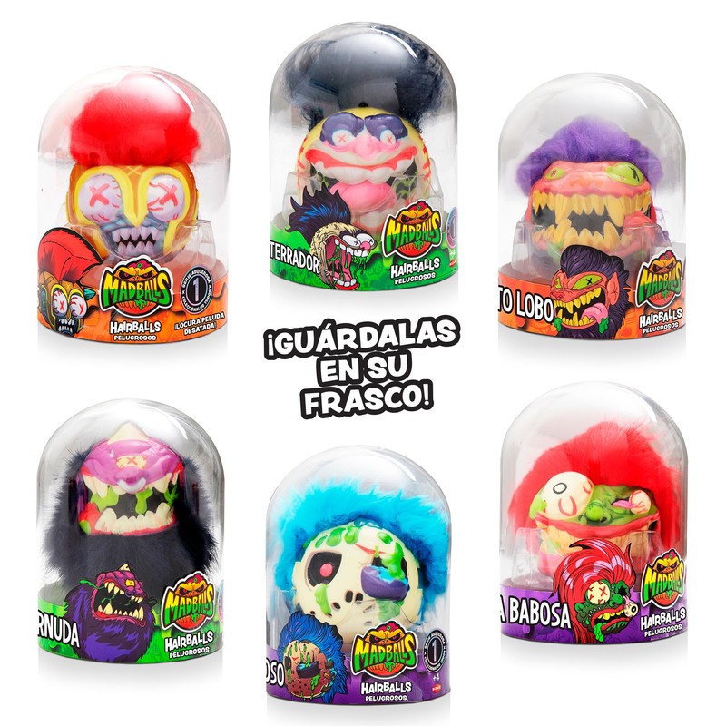 Bizak Madballs 64432950-1 Monster Balls with Hair and Squishme Texture,