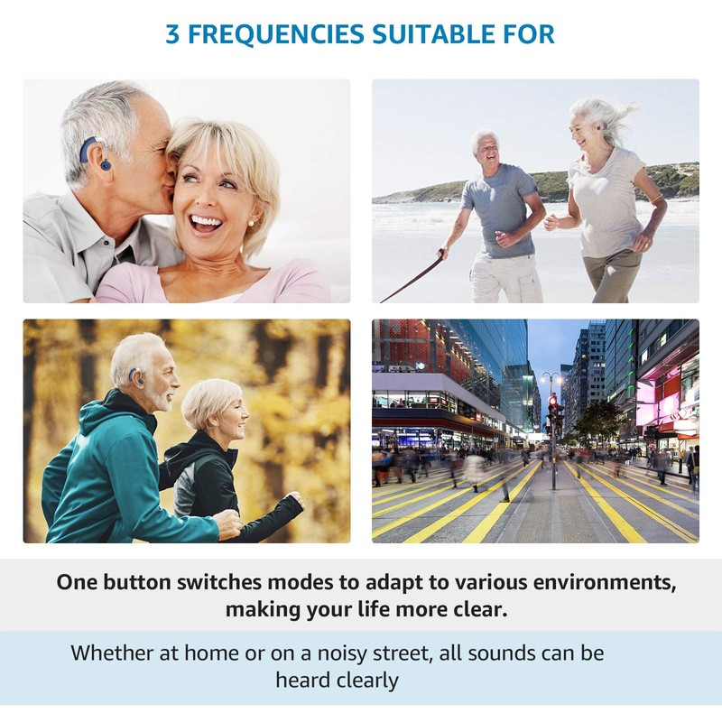Enjoyee Hearing Aids for Seniors, Rechargeable Hearing Amplifier with Noise