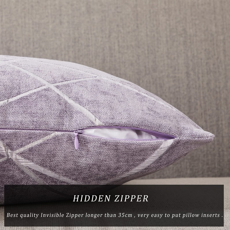 GIGIZAZA Decorative Throw Pillow Covers 20 x 20,Voilet Purple Sofa