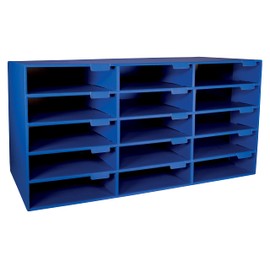 Pacon® 70% Recycled Mailbox Storage Unit, 15 Slots, Blue