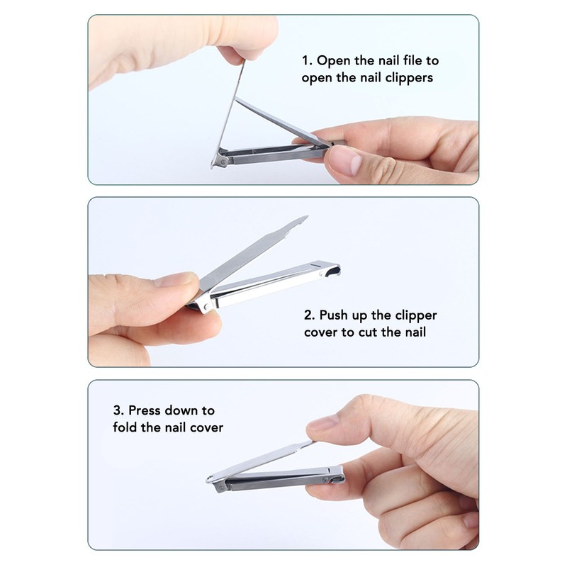 Nail Care Clipper Cutting Folding Stainless Steel Portable Ultra Thin