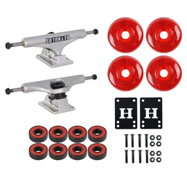 Independent Skateboard Trucks Andrew Reynolds Hollow Mid 139 8.0" with 53mm Red Wheels, ABEC 5 Bearings, Mounting Hardware, Optional Risers Included