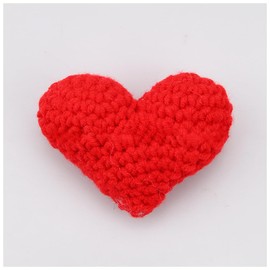 Wisafory Pack of 12 Heart Crochet Heart Crochet Appliques Crochet Heart Shaped Ornament Crochet Hearts Accessories for Gifts Clothing Bag DIY Sewing Crafts Decoration Red