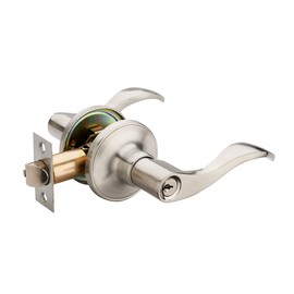 HENYIN Wave Lever Keyed Entry Door Lock/Door Knob Hardware Wave Handle and Closet Lockset(805SN-R)
