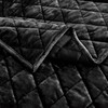 Fredsure Distressed Velvet Quilt Set, 3 Pieces Black Queen, Distressed