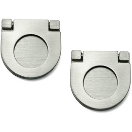SQXBK Pull Handle 2PCS Furniture Cupboard Cabinet Dresser Drawer Door Flush Mount Silver Pull Ring Handles Knobs