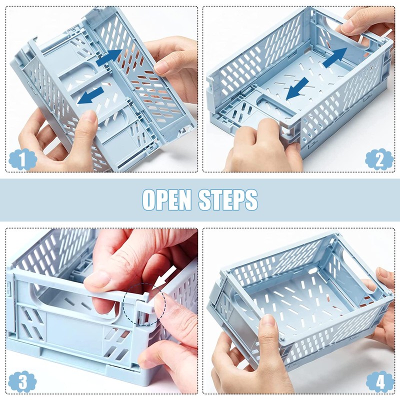 Folding Box Plastic Folding Basket Foldable Pack of 5 Sturdy