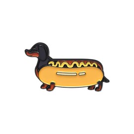 Hot Dog Dachshund Brooch Enamel Pin for Women Girls Funny Cute Animal Lapel Pins Cartoon Novelty Fastfood Badge Creative Food Brooches Backpack Clothes Hat Jacket Decoration Friendship Gift