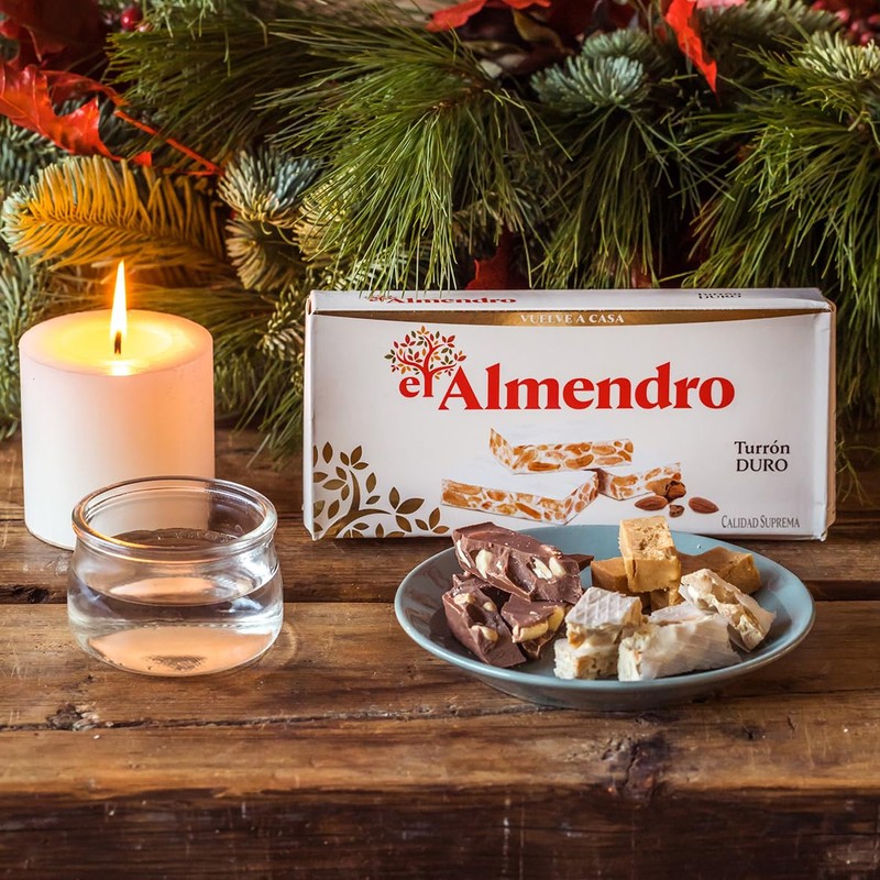 El Almendro Turrones, Turron Duro Nougat Christmas Candy, Crunchy Almond