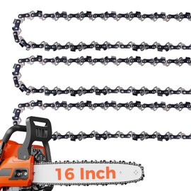 16 Inch Chainsaw Chain 3/8" LP Pitch .050" Gauge 56 Drive Links Fits Craftsman, Poulan, Ryobi, Echo, Greenworks and More- S56 (3 Packs) (91YNP-6)