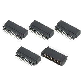 PATIKIL Card Edge Connector Black Socket Rectangular 24 Pin 2.54 mm Spacing for PCB Pack of 5