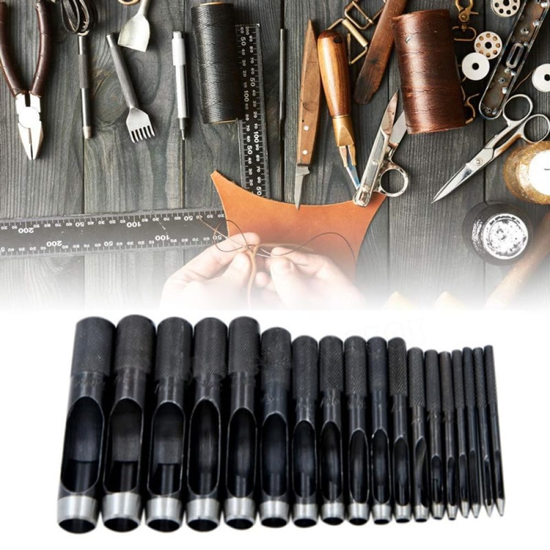 Leather Hole Punch Tool, 20mm High-Carbon Steel Round Belt Hole