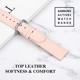 Blueshaweu Compatible for RUIMEN Smart Watches Band, Soft Classic Genuine Leather Replacement Strap Watchband Compatible with RUIMEN D1 1.85" / H1 1.69" Smart Watches (Pink)