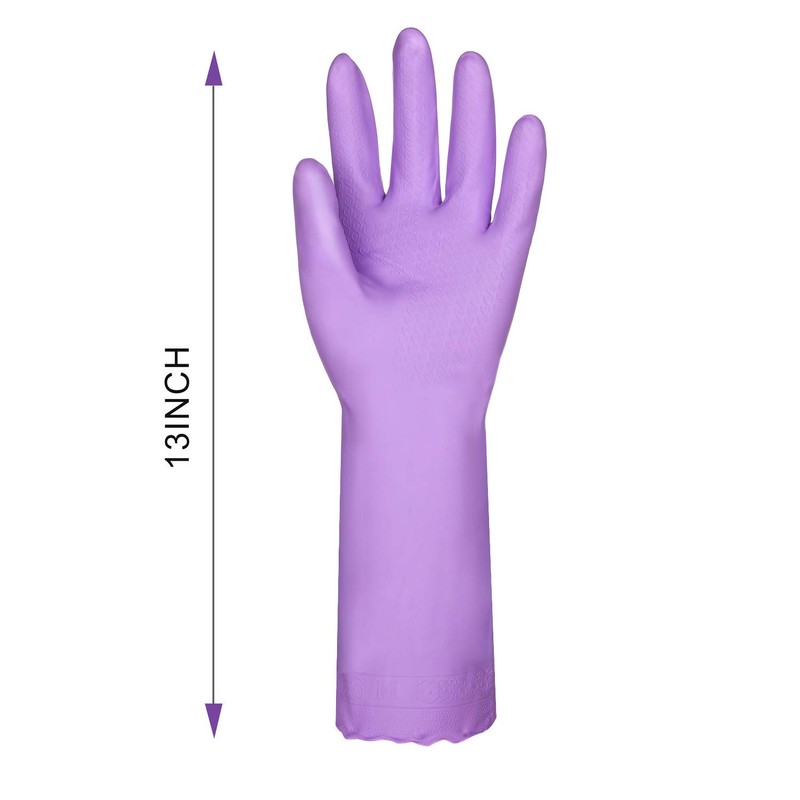 Elgood 2 Paar Wiederverwendbare Haushaltshandschuhe, latexfreie, mit Baumwolle gefütterte Putzhandschuhe,