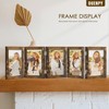 DUENPY 5 Folding 4x6 Picture Frame Horizontal Engineered Wood Accordion
