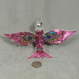 Inspired By Nature Unique Moroccan Style Colorful Sequin and Rhinestone Artificial Hummingbird on Clip