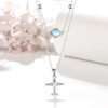 CUPENDA Airplane Necklace 925 Sterling Silver Moonstone Space Pendant Airplane