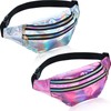 Frienda 2 Pieces Holographic Fanny Pack for Women Colorful Sport