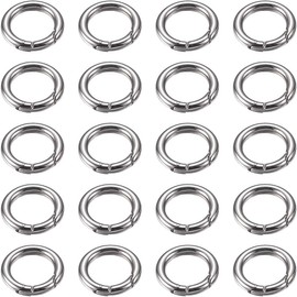 ZUWIJEQ Pack of 20 Carabiner Round, Carabiner Hook Round 20 mm, Round Carabiner Silver, Carabiner Ring, Key Ring for Bag, Jewellery, Key Ring, Dog Lead, DIY Crafts Making