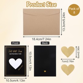 8 Sets of Vouchers to Fill Yourself, Time Instead of Stuff Voucher with Scratch Stickers and Envelopes, Vouchers to Fill Yourself, Scratch Cards to Write Yourself for Birthday, Wedding Party