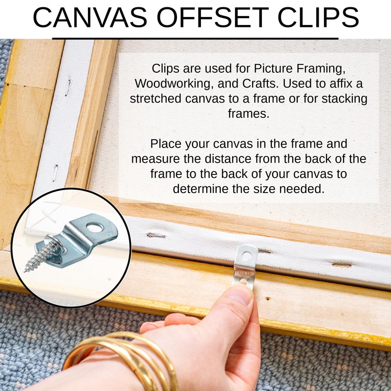 Canvas Clips 8-Pk: (3/8" Offset) or Choose Your Length; Mirror