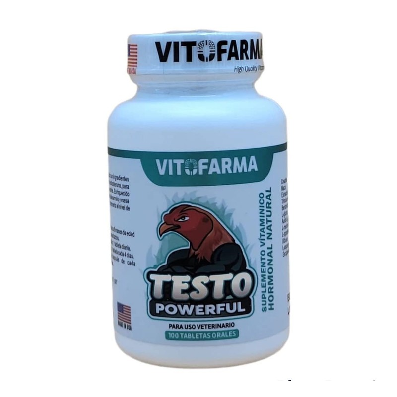 VITOFARMA VITAMINA HORMONAL para GALLOS Finos TESTO Powerful 100 TABLETAS