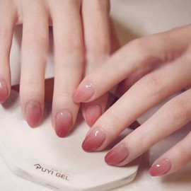 [Overseas] Gradient Nail B426 Cherry Gradient Medium Length White-Looking Detachable Nail Patch Free Size/B426 Cherry Gradient 30ea