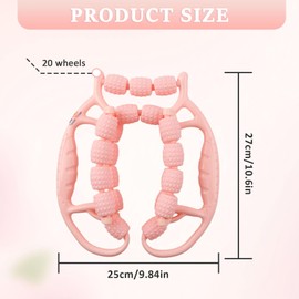 LCUHAVA Massage Roller Legs 23 Wheels Leg Massager Massage Roller with Handle Leg Cellulite Massager Promotes Blood Circulation for Leg Foot and Arm Massage (Pink)