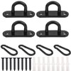 4 Pack Pad Eye Plate and Carabiner Clips Hook and