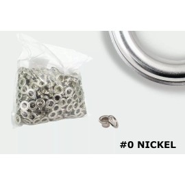 ClipsShop 1/4" ID Hole Size #0 Self-Piercing Metal Grommets 500 sets in Nickel ClipsShop
