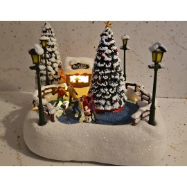 Teleflora 2024 Teleflora Thomas Kinkade Skating Rink "Oh What Fun" Light Up Keepsake