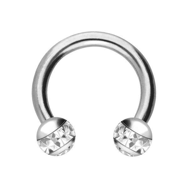 Piercingline Surgical Steel Horseshoe Ring with 2 Epoxy Balls +