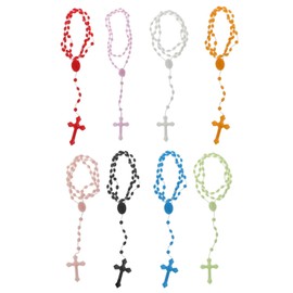 XUYUH 8 Colors Plastic Noctilucent Necklace Rosary Beads Luminous Necklace Catholicism Prayer Religious Jewelry for Daily Wear, 40.5cm, Green