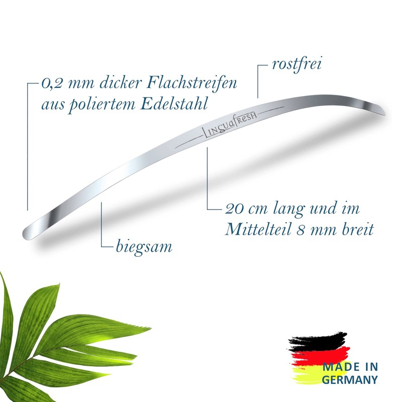 Zungenreiniger, Zungenschaber Edelstahl LinguafreshSLIM mit Transporthülle rostfrei