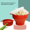 Microwavable Popcorn Bowl with Transparent Lid and Handle Collapsible Silicone