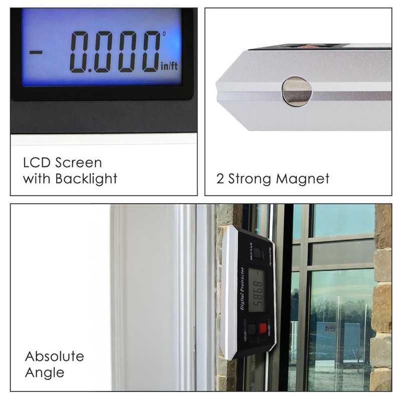 Digital Angle Finder Magnetic Protractor Inclinometer Angle Level Meter Tool