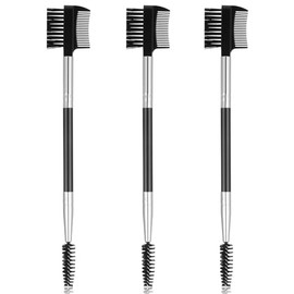WLLHYF 3PCS Eyebrow Brush Eyelash Comb, Portable Eyelash Separator Eyebrow Brush Dual Comb Double Head Professional Eye Makeup Tools for Women Girls