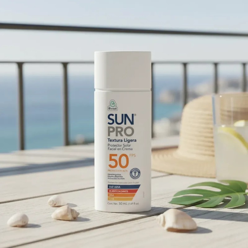 Crema Solar Facial Sunpro 50 Fps Textura Ligera