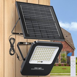 TENKOO Solar Street Flood Lights Outdoor 1200W Street Lights Dusk to Dawn 65000LM IP67 Waterproof Solar Parking Lot Light with 16.4ft Cables Security Commercial Lighting for Yard, Garden
