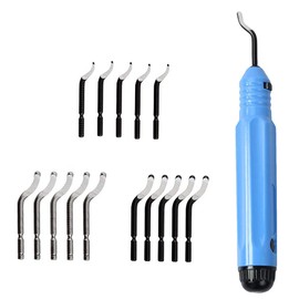 Deburring Tool Kit Deburring Cutters Set, Anti-Slip Handle with 15pcs High-Speed Steel Rotary Deburr Blades Set, Burr Remover Hand Tool for Wood, Aluminum, Copper and Plastic and Steel