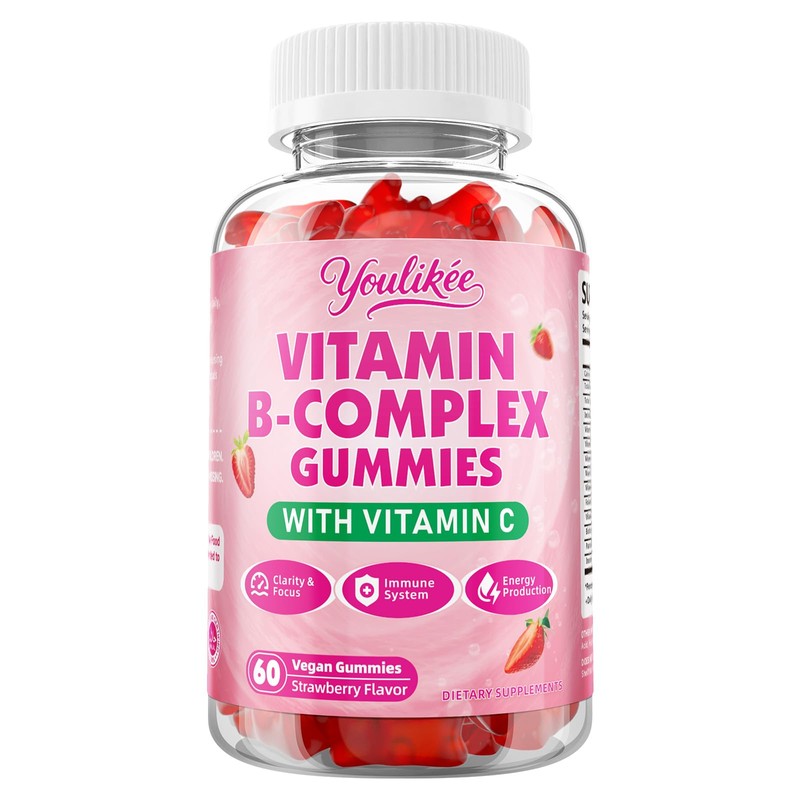Youlikee Vitamin B-Complex Gummies for Women & Men, Methyl B12,
