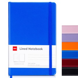 deli A5 Lined Journal Notebook, 160 Pages Hardcover Writing Notebook, 5.5"x8.2" College Ruled Notebook for Office, School, Work Notes (Blue)