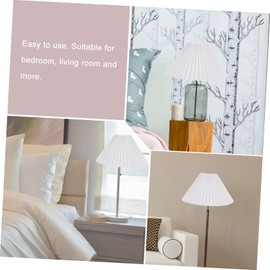 COOLHIYA Pleated Lampshade Medium Empire Lamp Shade Small Lamp Shade Pendant Light Shade Clip on Lamp Shade Fabric Lamp Shade Taper Candles Lamp Shades E27 Cloth White Vintage Mini Light