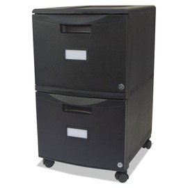Storex 61309B01C Two-Drawer Mobile Filing Cabinet 14-3/4w x 18-1/4d x 26h Black
