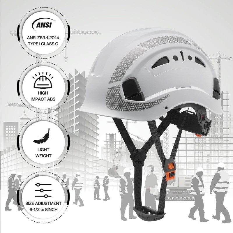 LOHASWORK Hard Hat, Construction Safety Helmet, Hard Hat with Chin