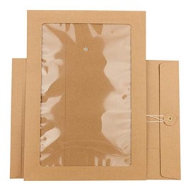 Envelope C4, 324 x 229 mm, Panoramic Window, Twine Closure, Kraft Paper, Shipping Bag - 10 Pieces/Pack