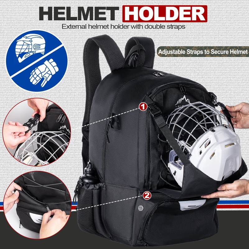 GoHimal Lacrosse Bag Extra Large Lacrosse Backpack with Tow Stick